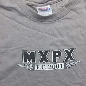Vintage MxPx F.C. 2001 Band T-Shirt Mens Large Gray Hanes Beefy-T Pop Punk Tee